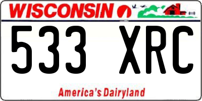WI license plate 533XRC