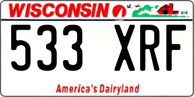 WI license plate 533XRF