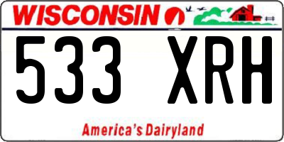 WI license plate 533XRH