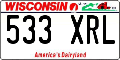 WI license plate 533XRL
