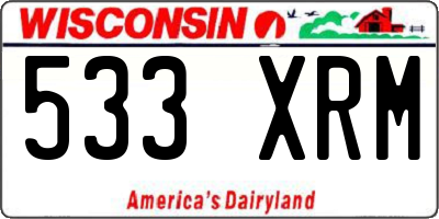 WI license plate 533XRM