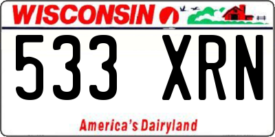 WI license plate 533XRN