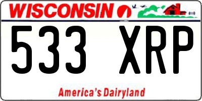 WI license plate 533XRP