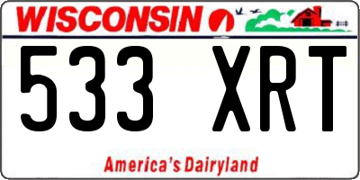 WI license plate 533XRT