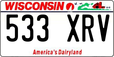 WI license plate 533XRV
