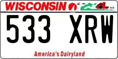 WI license plate 533XRW