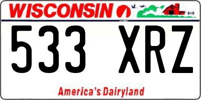 WI license plate 533XRZ
