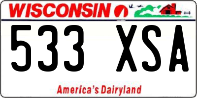 WI license plate 533XSA