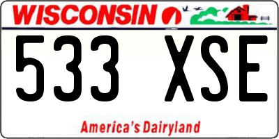WI license plate 533XSE