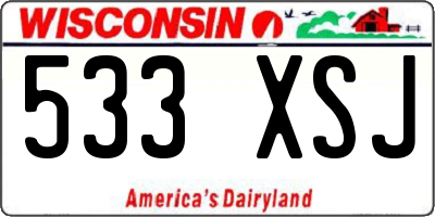 WI license plate 533XSJ