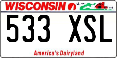 WI license plate 533XSL