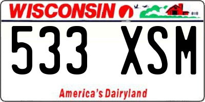 WI license plate 533XSM