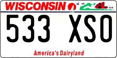 WI license plate 533XSO