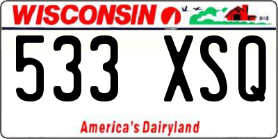 WI license plate 533XSQ