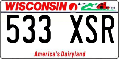 WI license plate 533XSR