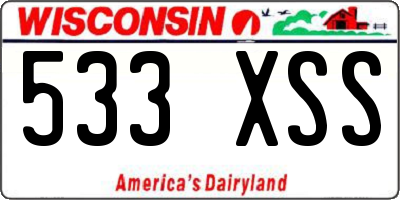 WI license plate 533XSS