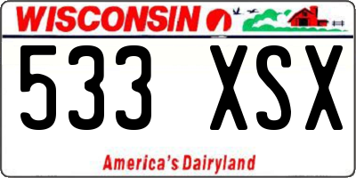 WI license plate 533XSX