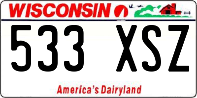 WI license plate 533XSZ