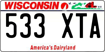 WI license plate 533XTA
