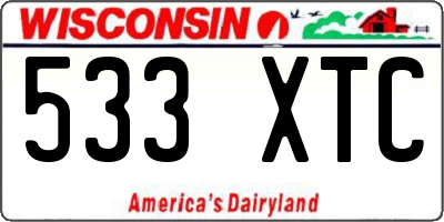 WI license plate 533XTC