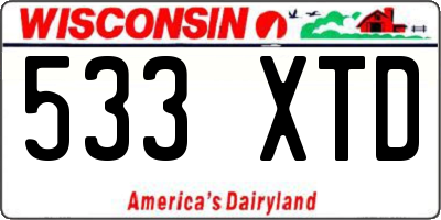 WI license plate 533XTD