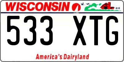 WI license plate 533XTG