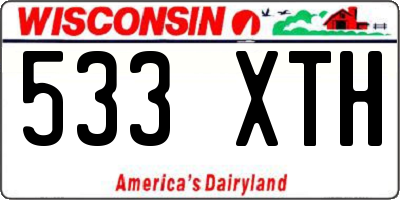 WI license plate 533XTH