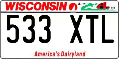 WI license plate 533XTL