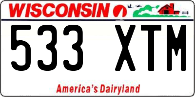 WI license plate 533XTM