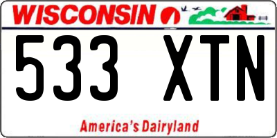 WI license plate 533XTN