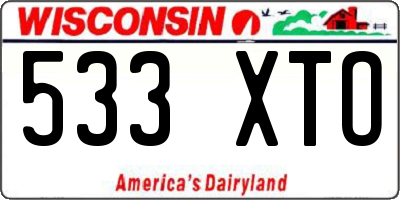 WI license plate 533XTO