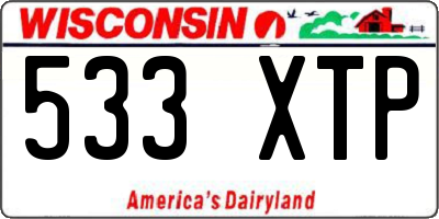 WI license plate 533XTP