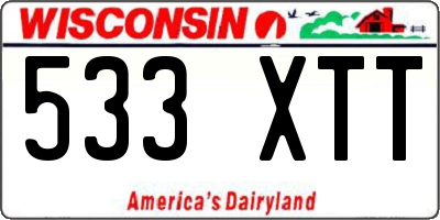 WI license plate 533XTT