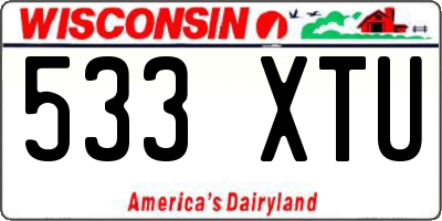WI license plate 533XTU