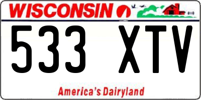 WI license plate 533XTV