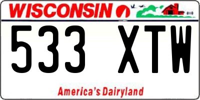 WI license plate 533XTW