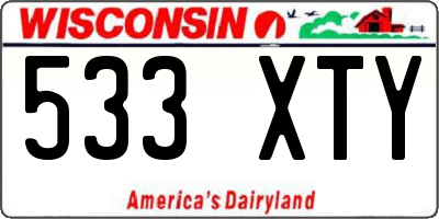 WI license plate 533XTY