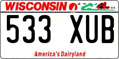 WI license plate 533XUB