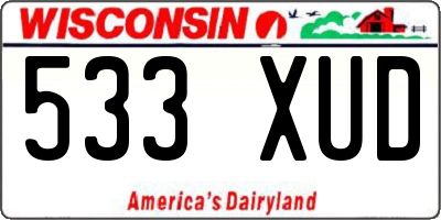 WI license plate 533XUD