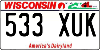 WI license plate 533XUK