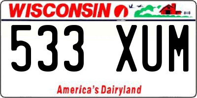WI license plate 533XUM