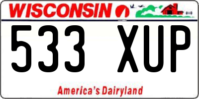 WI license plate 533XUP