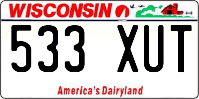 WI license plate 533XUT