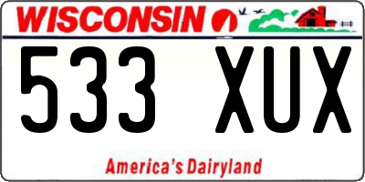 WI license plate 533XUX