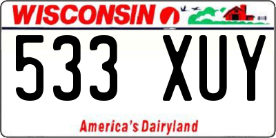 WI license plate 533XUY