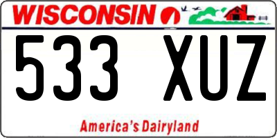 WI license plate 533XUZ