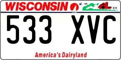 WI license plate 533XVC