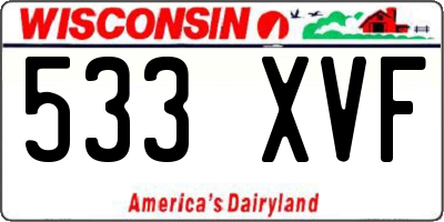 WI license plate 533XVF