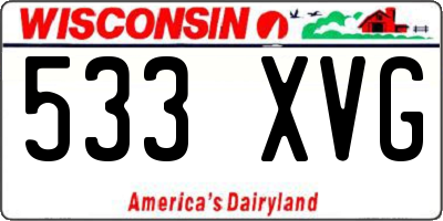 WI license plate 533XVG