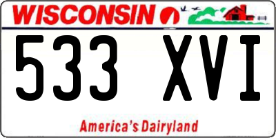WI license plate 533XVI